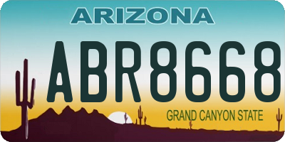 AZ license plate ABR8668