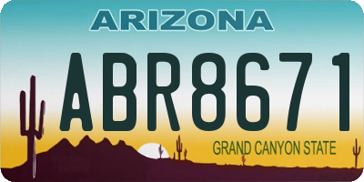 AZ license plate ABR8671