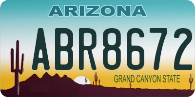 AZ license plate ABR8672