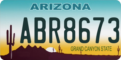 AZ license plate ABR8673
