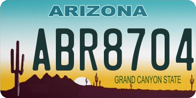 AZ license plate ABR8704