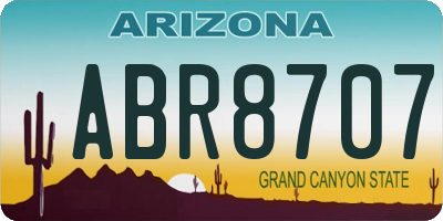 AZ license plate ABR8707