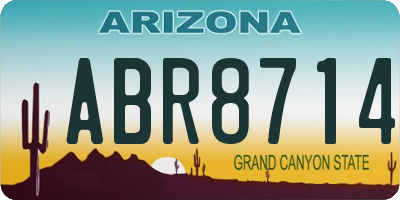AZ license plate ABR8714