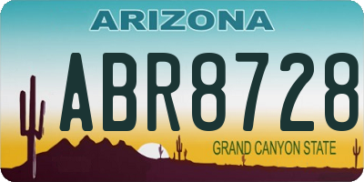 AZ license plate ABR8728