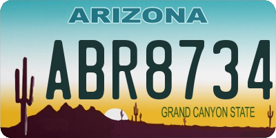 AZ license plate ABR8734