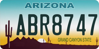 AZ license plate ABR8747