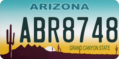 AZ license plate ABR8748