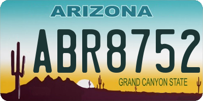 AZ license plate ABR8752