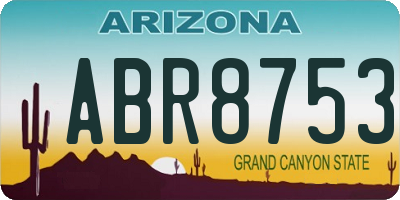 AZ license plate ABR8753