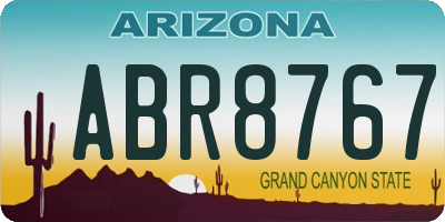 AZ license plate ABR8767
