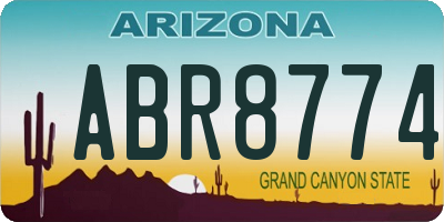 AZ license plate ABR8774