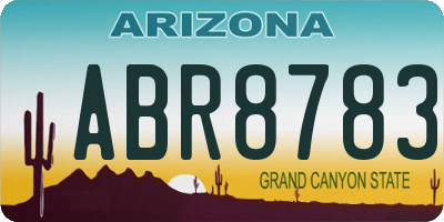 AZ license plate ABR8783
