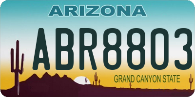 AZ license plate ABR8803