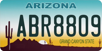 AZ license plate ABR8809