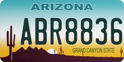 AZ license plate ABR8836