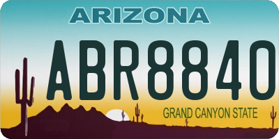 AZ license plate ABR8840