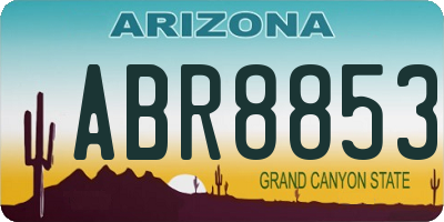 AZ license plate ABR8853
