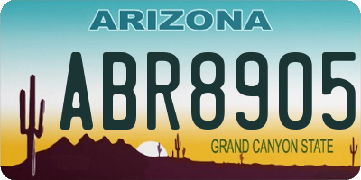 AZ license plate ABR8905