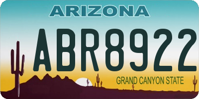 AZ license plate ABR8922