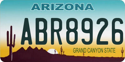 AZ license plate ABR8926
