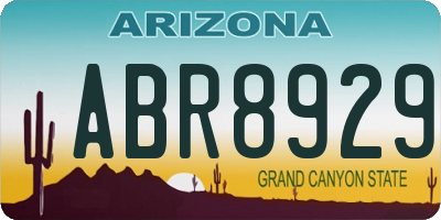 AZ license plate ABR8929