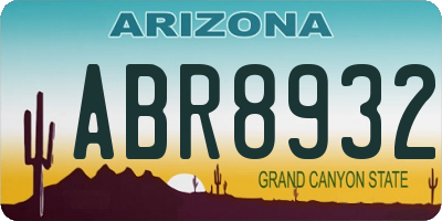 AZ license plate ABR8932