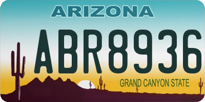 AZ license plate ABR8936