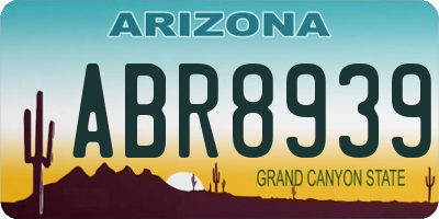 AZ license plate ABR8939