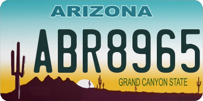 AZ license plate ABR8965