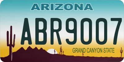 AZ license plate ABR9007