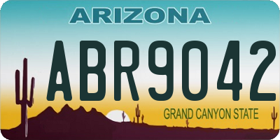 AZ license plate ABR9042