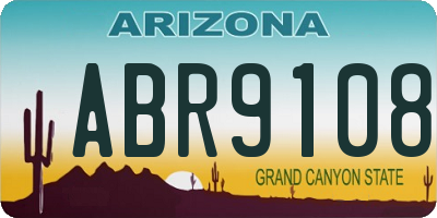 AZ license plate ABR9108