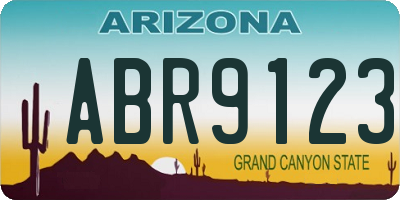 AZ license plate ABR9123