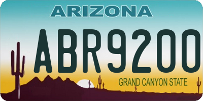 AZ license plate ABR9200