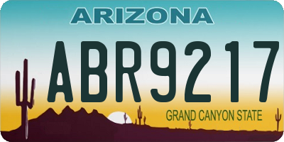AZ license plate ABR9217