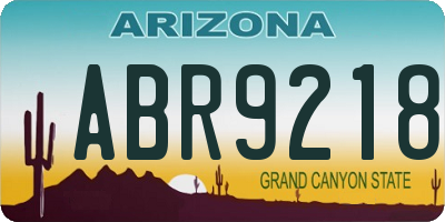 AZ license plate ABR9218
