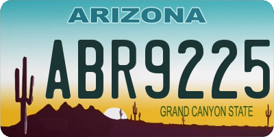 AZ license plate ABR9225