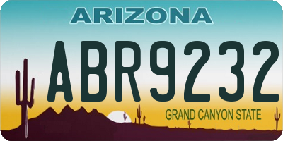 AZ license plate ABR9232