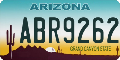 AZ license plate ABR9262