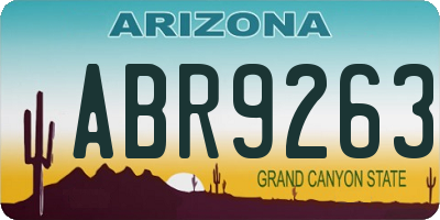 AZ license plate ABR9263
