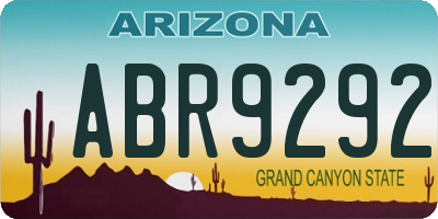 AZ license plate ABR9292