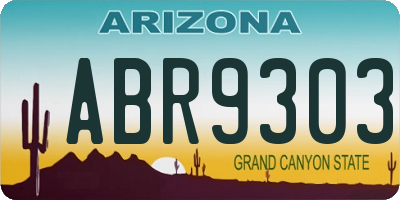 AZ license plate ABR9303