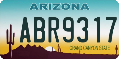 AZ license plate ABR9317