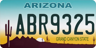 AZ license plate ABR9325