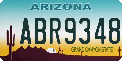 AZ license plate ABR9348
