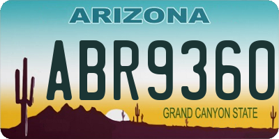 AZ license plate ABR9360
