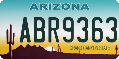 AZ license plate ABR9363