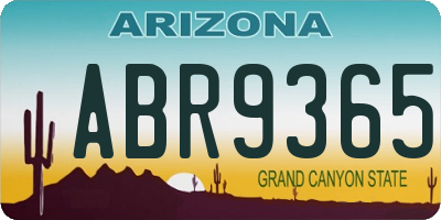 AZ license plate ABR9365
