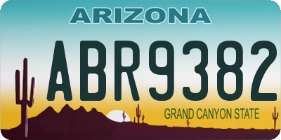 AZ license plate ABR9382