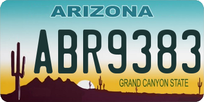 AZ license plate ABR9383